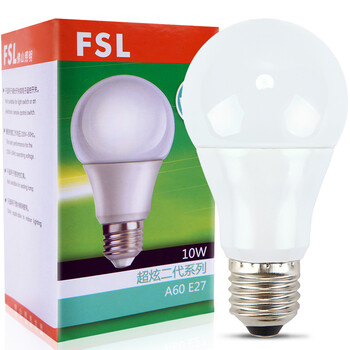 
                                        
                                                            佛山照明（FSL）LED灯泡10W大功率节能球泡E27炫银暖白光3000K                