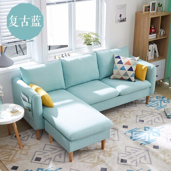 简穆(janmean 家具 北欧布艺沙发小户型三人经济型客厅转角组合北欧