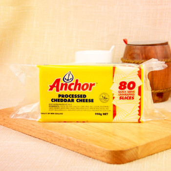 安佳（Anchor）  芝士片 原味乳酪片 奶酪片 早餐芝士片 990g 80片装