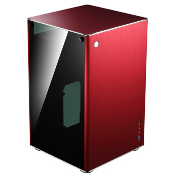 乔思伯（JONSBO）VR1 红色 MINI-ITX机箱（支持ITX主板/全铝外壳/ATX电源/双面5.0厚度钢化玻璃侧板）
