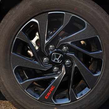 洛玛 本田16款十代思域汽车轮毂贴纸碳纤维车
