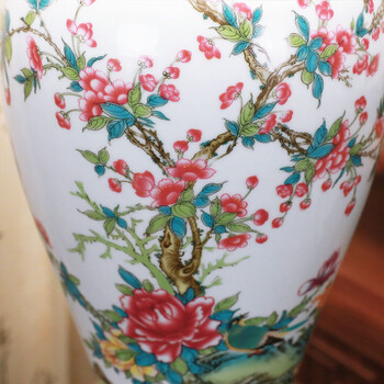 
                                        陶瓷器客厅装饰台灯 卧室床头灯具 喜庆田园灯饰送光源   景德镇 唐英 满园春色                