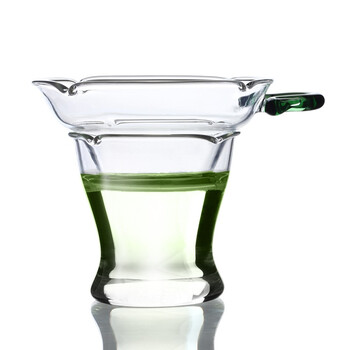 
                                        
                                                            品茶忆友 玻璃茶具 耐热玻璃绿把过滤茶漏茶滤茶器 JP-04                