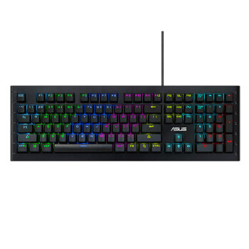 华硕（ASUS）GK1100 激战系列 幻彩背光RGB 电竞机械游戏键盘 黑色 Cherry MX青轴
