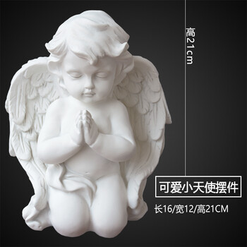 天使石膏雕像 小号人物头像迷你人像树脂雕塑艺术品 可爱小天使【高