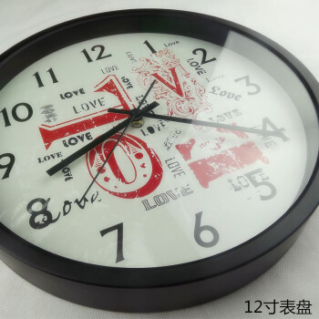 
                                        个性一百炫彩时钟 挂钟客厅欧式钟表来图订做创意静音酷炫石英钟 黑色 12英寸 30*30                