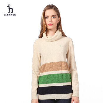 哈吉斯 <em>HAZZYS</em> <em>14年</em>秋冬新款女士长袖拼接羊