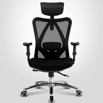 西昊/SIHOO 人体工学电脑椅子 办公椅 家用座椅转椅 M18 黑色网棉版