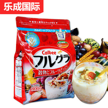【全球购】卡乐比（Calbee）水果颗粒果仁谷物营养早餐即食麦片日本进口 卡乐比麦片800g