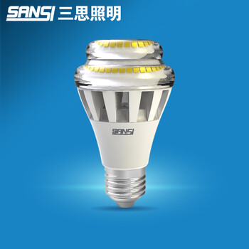 sansi三思照明 立体式LED灯泡E27螺口10W15W LED节能球泡lamp 15W-正白光-可调光 1支装