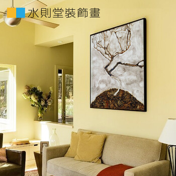 新款名家之作 树之舞 现代简约客厅沙发背景墙画餐厅挂画无框画 白框 80*120整套尺寸