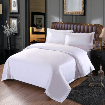 五星级宾馆酒店床上用品四件套棉旅馆白色床单被套棉套件z定制 60支