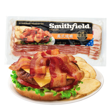 双汇 Smithfield/史密斯 美式培根 早餐培根肉切片 烧烤手抓饼汉堡披萨肉180g