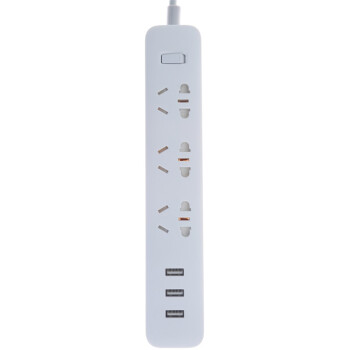 小米（MI)智能USB插座/3孔位插线板/3USB充电排插/ 多功能插排(白色)