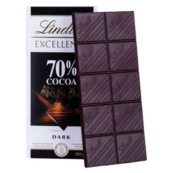 瑞士Lindt瑞士莲特级排装70%可可黑巧克力100g