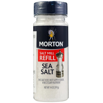 莫顿（MORTON）盐 特粗海盐（研磨罐补充装） 397g
