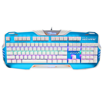 宜博（E-3LUE）K729 六色混光机械键盘 104键 白色 青轴
