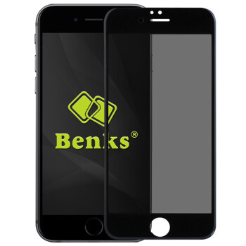 邦克仕（Benks）iPhone 6s Plus防偷窥3D曲面全覆盖钢化膜 苹果6Plus钢化膜/全屏保护贴膜（黑色/PET软边）