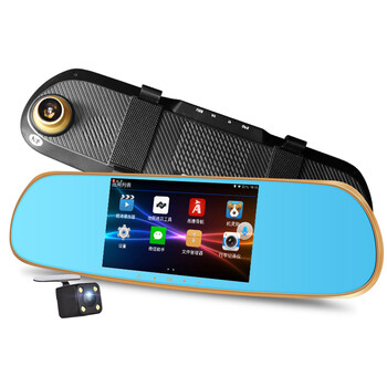 狗一体机 后视镜云狗安卓智能语音 高德地图 双