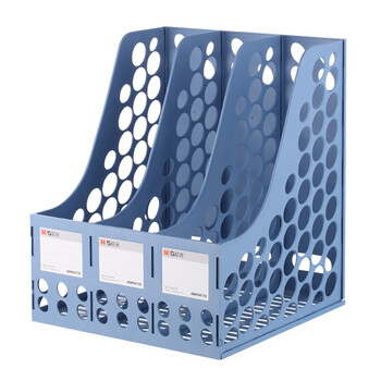 晨光(M&G)文具蓝色三联办公文件框 加厚文件架文件筐 资料整理收纳文件栏 单个装ADM94739