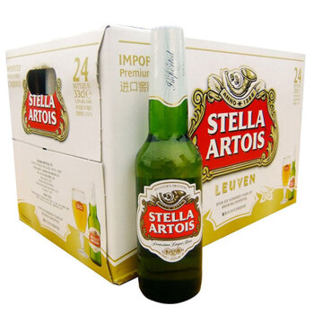 比利时进口啤酒 时代（Stella Artois beer） 330ml*24瓶 瓶装整箱 原装进口