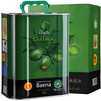 【京东超市】蓓琳娜（BELLINA）3L PDO特级初榨橄榄油 西班牙原装原瓶进口