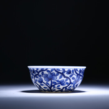 
                                        诚德轩景德镇陶瓷器杯子 手绘功夫茶具 单杯 手工青花饮杯 135号嘉卉迎春                