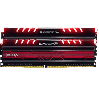 十铨(Team) 炫光系列灯条 红色LED呼吸灯 DDR4 2400 16G (8Gx2) 台式机内存