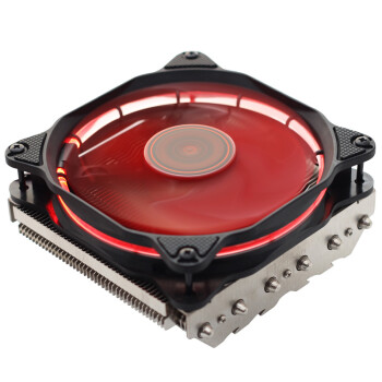 乔思伯（JONSBO）HP625日食红 CPU散热器（多平台/6热管/下吹CPU散热器/12CM温控日食光效风扇/附带硅脂）