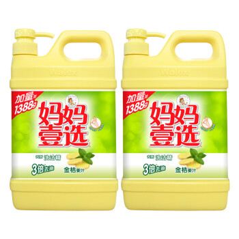 威露士出品 妈妈壹选洗洁精1.388kg×2瓶 金桔姜汁 洗碗精餐具净