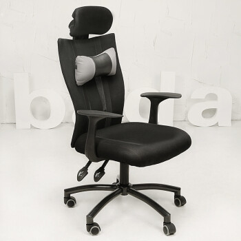 黑白调 电脑椅 办公椅 家用椅子可躺升降转椅 标准版(无脚托)