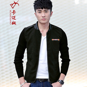 迈奴男装 秋季新款男士夹克 男 <em>圆领开衫外套</em> 男