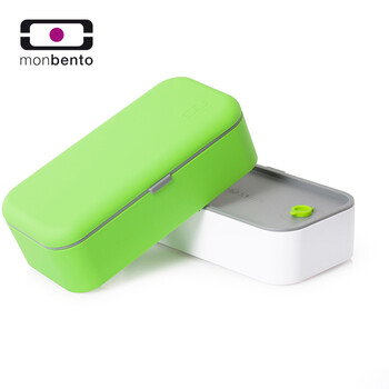 优集品 monbento饭盒 便当盒 日式便当盒 可微波 绿色/白色