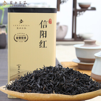 蓝天茗茶（LENTANTEA） 河南信阳蓝天茗茶红茶雨前特级茶叶罐装茶叶