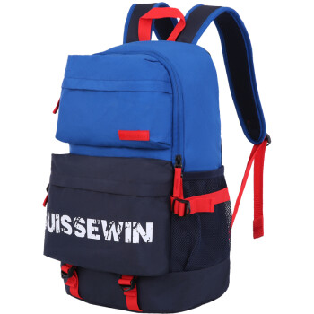 瑞世（SUISSEWIN） 轻便时尚大容量耐磨拼接色休闲双肩包 SNK17010 蓝色/藏青