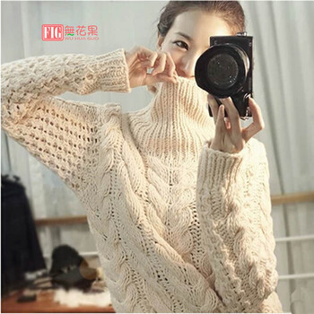 无花果2014冬季新款韩版麻花打底<em>高领粗线</em>圆