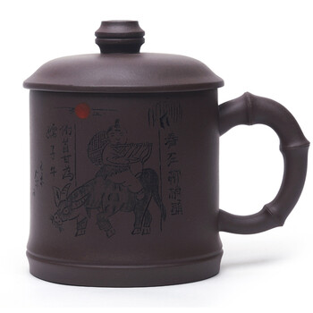 
                                        君礼轩 紫泥牧童牛宜兴手工紫砂杯  400ml                
