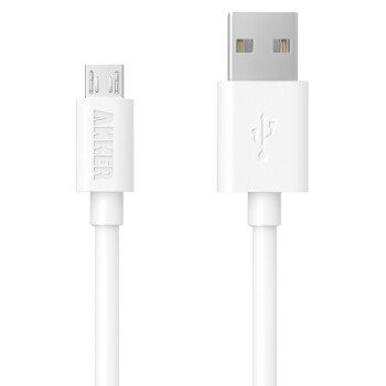 Anker Micro USB数据线/充电线/连接线 安卓电源线 适于三星/小米/魅族/索尼/HTC/华为等 0.9米 白色
