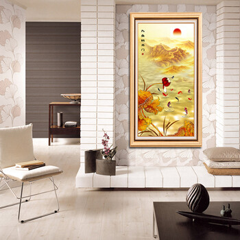
                                        莫涵玄关装饰画竖画走廊壁画有框画欧式画挂画九鱼跃龙门 如图包含外框尺寸 90*180                