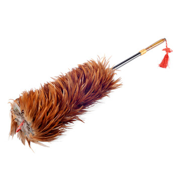 厨格格 除尘掸可伸缩家用车用鸡毛掸子静电吸附可水洗吸附除灰尘器棕色