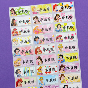 名字贴姓名贴 幼儿园宝宝名字条小学生办公文具贴 防水标签贴纸 公主