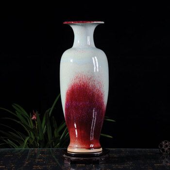 钧瓷器 礼品 省大师 张二伟 窑口御鼎钧窑 观音瓶 51*20*16cm h1169
