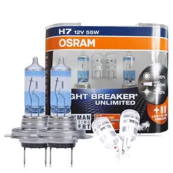 升级福克斯大灯及示宽灯：OSRAM 欧司朗 夜行者三代H7+LEDW5W/T10组合 汽车大灯