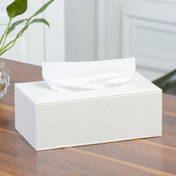 宜优尙品 纸巾收纳盒 桌面抽纸盒 纸抽盒 手纸盒创意 家居用品 白菱形