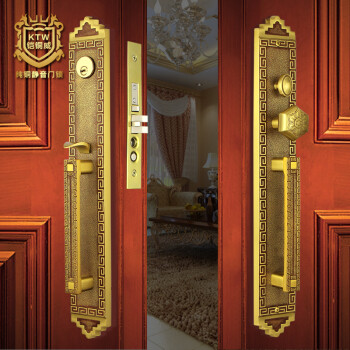 铠铜威 中式大门锁仿古全铜别墅双开门锁对开实木门锁