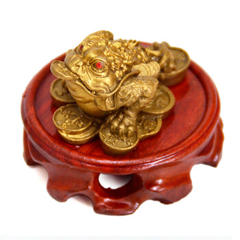 纳知轩风水七星纯铜金蟾摆件金蟾蜍蝉送铜钱家居工艺品 特小号铜钱款