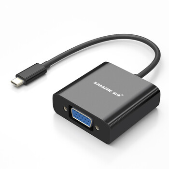 山泽(SAMZHE)TPC-V01 USB3.1 Type-C转VGA高清连接器/适配器/转接器 usb-c转vga电脑视频转换器/转接线