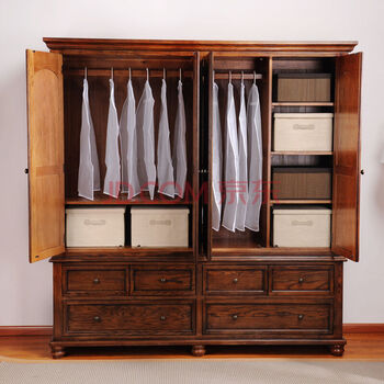 爱绿居 美式蔚蓝海岸三门衣柜地中海家具卧室