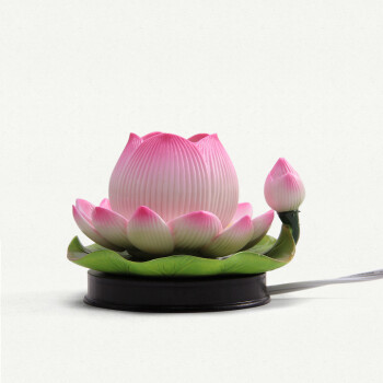 
                                        茗丰堂佛艺 佛教用品供佛灯 供奉陶瓷莲花灯佛供灯 长明灯手彩佛具                