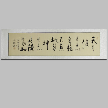 健办公室客厅书法装饰字画毛笔书法可定制作品 天行健45*160cm不带框